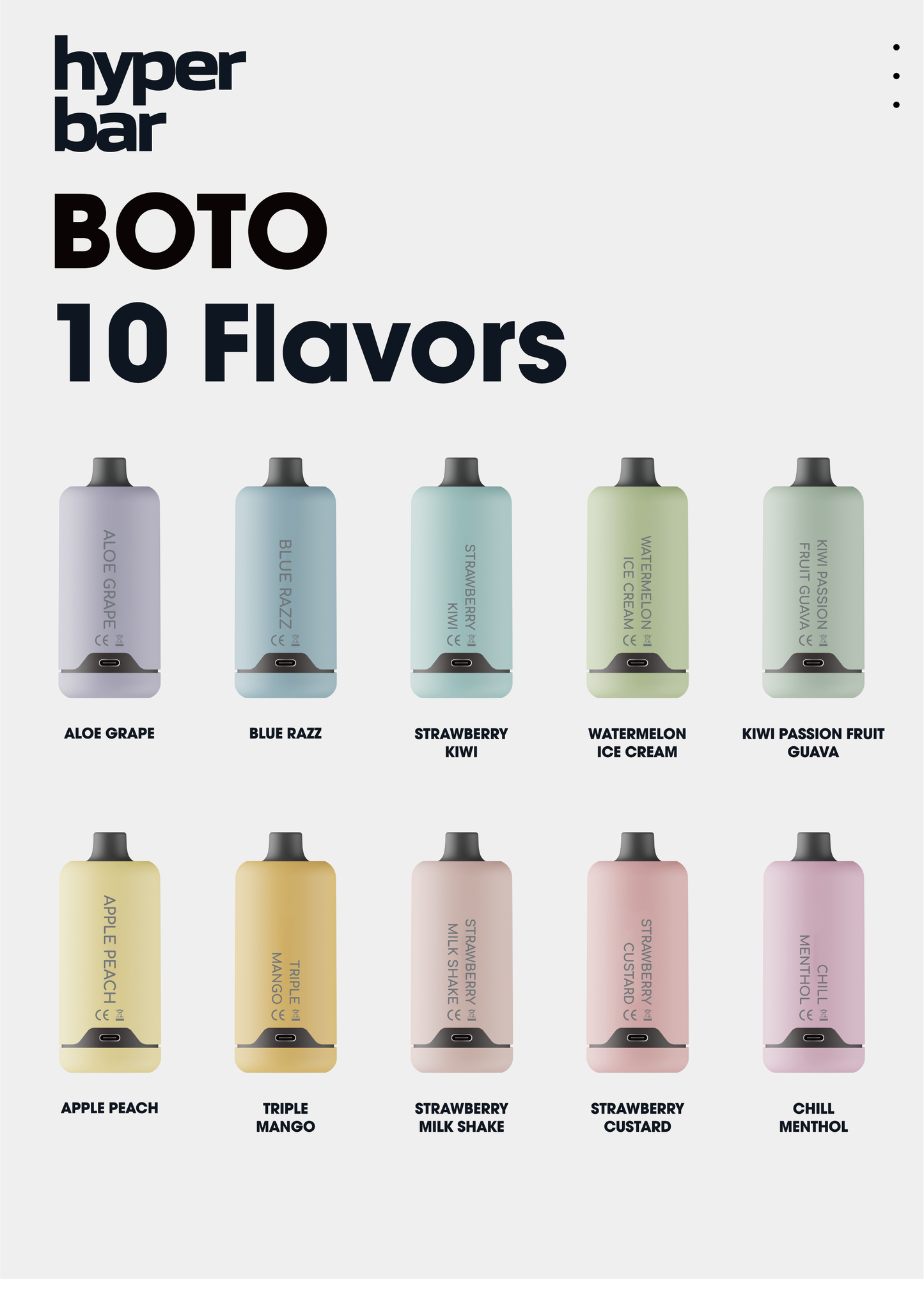 hyperbar BOTO disposable vape Aloe Grape Flavor