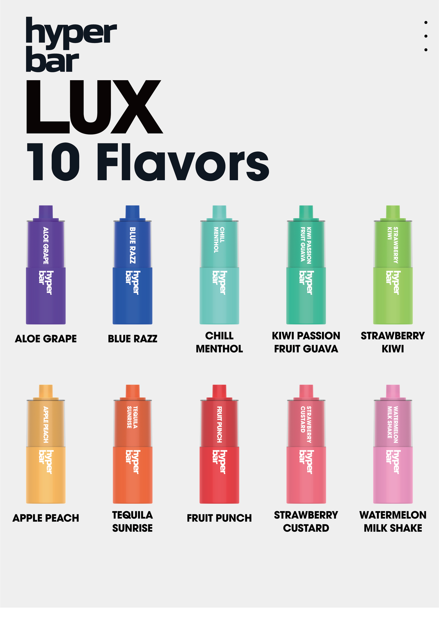 hyperbar LUX disposable vape Strawberry Kiwi Flavor
